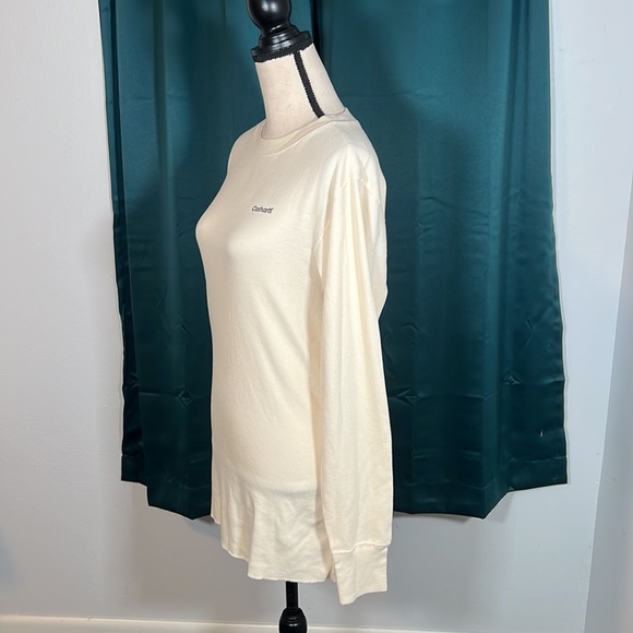 Carhartt Thermal Long Sleeve Shirt USA Made Off White Waffle Knit Mens M - Picture 5 of 10